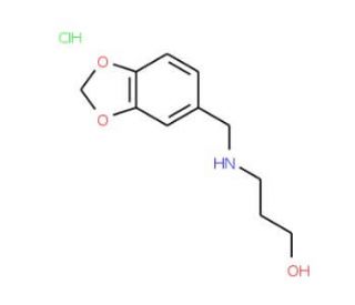 3-[(Benzo[1,3]dioxol-5-ylmethyl)-amino]-propan-1-ol hydrochloride - chemical structure image