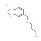 3-[(Benzo[1,3]dioxol-5-ylmethyl)-amino]-propan-1-ol hydrochloride - chemical structure image