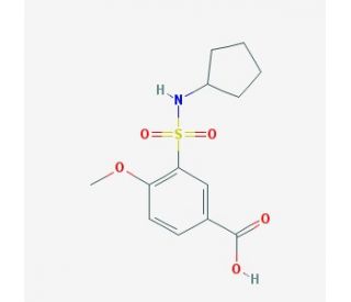 3-[(cyclopentylamino)sulfonyl]-4-methoxybenzoic acid (CAS 735305-59-6) - chemical structure image