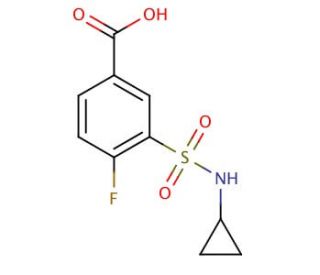 3-[(cyclopropylamino)sulfonyl]-4-fluorobenzoic acid - chemical structure image