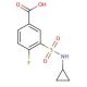 3-[(cyclopropylamino)sulfonyl]-4-fluorobenzoic acid - chemical structure image