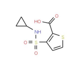 3-[(cyclopropylamino)sulfonyl]thiophene-2-carboxylic acid (CAS 923129-16-2) - chemical structure image