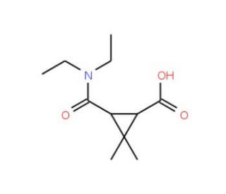 3-[(Diethylamino)carbonyl]-2,2-dimethylcyclopropanecarboxylic acid - chemical structure image