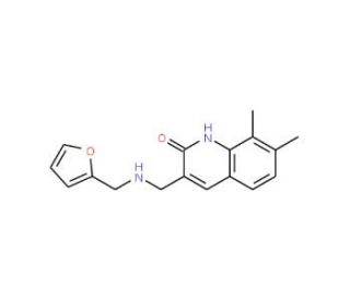3-{[(Furan-2-ylmethyl)-amino]-methyl}-7,8-dimethyl-1H-quinolin-2-one - chemical structure image