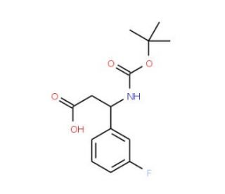 3-[(tert-Butoxycarbonyl)amino]-3-(3-fluorophenyl)propanoic acid (CAS 284493-59-0) - chemical structure image