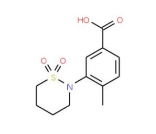 3-(1,1-Dioxo-1lambda*6*-[1,2]thiazinan-2-yl)-4-methyl-benzoic acid - chemical structure image
