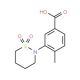 3-(1,1-Dioxo-1lambda*6*-[1,2]thiazinan-2-yl)-4-methyl-benzoic acid - chemical structure image