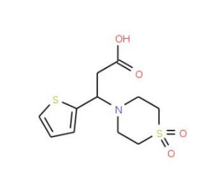 3-(1,1-Dioxo-1lambda~6~,4-thiazinan-4-yl)-3-(2-thienyl)propanoic acid - chemical structure image