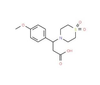 3-(1,1-Dioxo-1lambda~6~,4-thiazinan-4-yl)-3-(4-methoxyphenyl)propanoic acid - chemical structure image