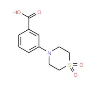 3-(1,1-Dioxo-1lambda~6~,4-thiazinan-4-yl)-benzenecarboxylic acid - chemical structure image