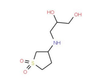 3-(1,1-Dioxo-tetrahydro-1lambda*6*-thiophen-3-yl-amino)-propane-1,2-diol (CAS 305855-91-8) - chemical structure image