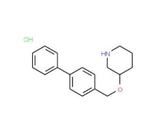 3-([1,1&prime;-Biphenyl]-4-ylmethoxy)piperidinehydrochloride - chemical structure image