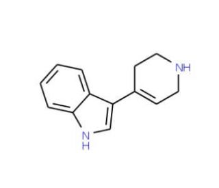 3-(1,2,3,6-tetrahydropyridin-4-yl)-1H-indole (CAS 65347-55-9) - chemical structure image