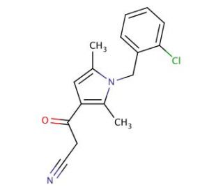 3-[1-(2-Chloro-benzyl)-2,5-dimethyl-1H-pyrrol-3-yl]-3-oxo-propionitrile - chemical structure image