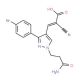 3-[1-(3-amino-3-oxopropyl)-3-(4-bromophenyl)-1H-pyrazol-4-yl]-2-cyanoacrylic acid - chemical structure image