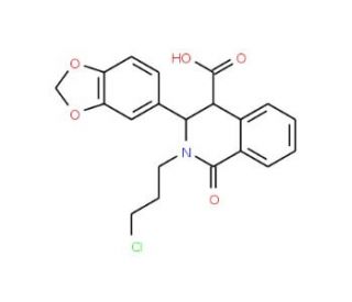 3-(1,3-Benzodioxol-5-yl)-2-(3-chloropropyl)-1-oxo-1,2,3,4-tetrahydro-4-isoquinolinecarboxylic acid - chemical structure image