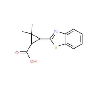 3-(1,3-Benzothiazol-2-yl)-2,2-dimethyl-cyclopropanecarboxylic acid - chemical structure image