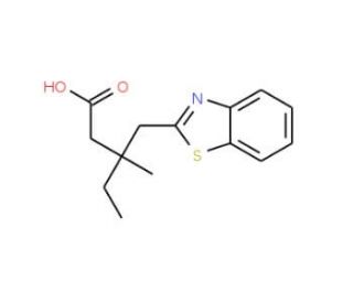 3-(1,3-benzothiazol-2-ylmethyl)-3-methylpentanoic acid - chemical structure image