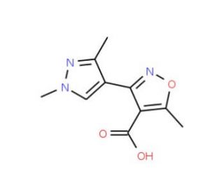 3-(1,3-Dimethyl-1H-pyrazol-4-yl)-5-methylisoxazole-4-carboxylic acid (CAS 1171972-67-0) - chemical structure image
