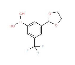 3-(1,3-Dioxolan-2-yl)-5-(trifluoromethyl)phenylboronic acid (CAS 1072946-51-0) - chemical structure image