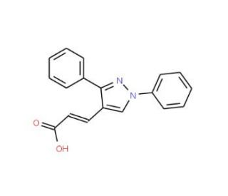 3-(1,3-Diphenyl-1H-pyrazol-4-yl)-acrylic acid (CAS 73221-47-3) - chemical structure image