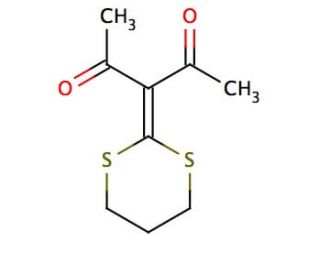 3-(1,3-Dithian-2-ylidene)pentane-2,4-dione (CAS 55727-23-6) - chemical structure image