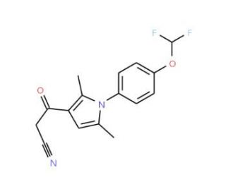 3-[1-(4-Difluoromethoxy-phenyl)-2,5-dimethyl-1H-pyrrol-3-yl]-3-oxo-propionitrile - chemical structure image