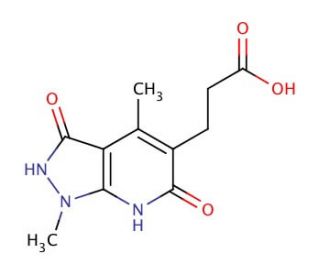 3-(1,4-dimethyl-3,6-dioxo-2,3,6,7-tetrahydro-1H-pyrazolo[3,4-b]pyridin-5-yl)propanoic acid - chemical structure image