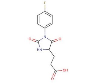3-[1-(4-fluorophenyl)-2,5-dioxoimidazolidin-4-yl]propanoic acid - chemical structure image
