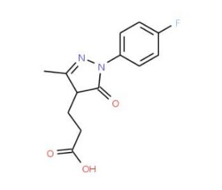 3-[1-(4-fluorophenyl)-3-methyl-5-oxo-4,5-dihydro-1H-pyrazol-4-yl]propanoic acid - chemical structure image