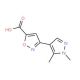 3-(1,5-Dimethyl-1H-pyrazol-4-yl)-isoxazole-5-carboxylic acid (CAS 957484-18-3) - chemical structure image
