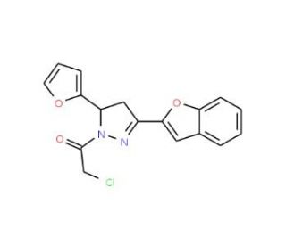 3-(1-benzofuran-2-yl)-1-(chloroacetyl)-5-(2-furyl)-4,5-dihydro-1H-pyrazole - chemical structure image