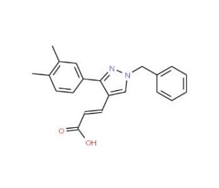 3-[1-benzyl-3-(3,4-dimethylphenyl)-1H-pyrazol-4-yl]acrylic acid - chemical structure image