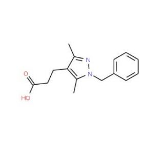 3-(1-Benzyl-3,5-dimethyl-1H-pyrazol-4-yl)-propionic acid (CAS 381679-93-2) - chemical structure image