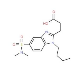 3-{1-butyl-5-[(dimethylamino)sulfonyl]-1H-benzimidazol-2-yl}propanoic acid - chemical structure image