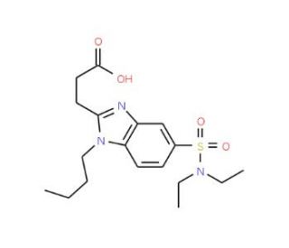 3-(1-Butyl-5-diethylsulfamoyl-1H-benzoimidazol-2-yl)-propionic acid - chemical structure image