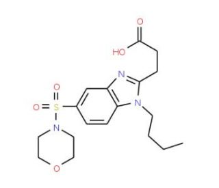 3-[1-Butyl-5-(morpholine-4-sulfonyl)-1H-benzoimidazol-2-yl]-propionic acid - chemical structure image