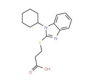 3-(1-Cyclohexyl-1H-benzoimidazol-2-ylsulfanyl)-propionic acid - chemical structure image