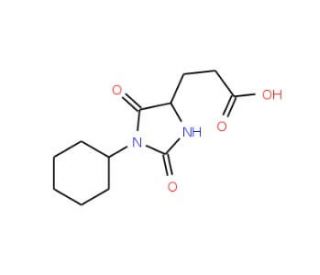 3-(1-Cyclohexyl-2,5-dioxo-imidazolidin-4-yl)-propionic acid - chemical structure image