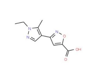 3-(1-Ethyl-5-methyl-1H-pyrazol-4-yl)-isoxazole-5-carboxylic acid - chemical structure image