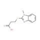 3-(1-Methyl-1H-benzoimidazol-2-ylsulfanyl)-propionic acid (CAS 342013-63-2) - chemical structure image