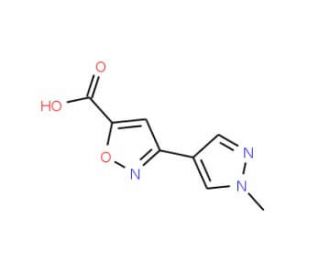 3-(1-Methyl-1H-pyrazol-4-yl)-isoxazole-5-carboxylic acid - chemical structure image