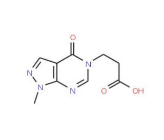 3-(1-methyl-4-oxo-1,4-dihydro-5H-pyrazolo[3,4-d]pyrimidin-5-yl)propanoic acid - chemical structure image