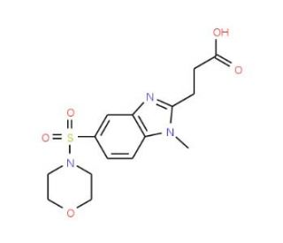3-[1-methyl-5-(morpholin-4-ylsulfonyl)-1H-benzimidazol-2-yl]propanoic acid - chemical structure image