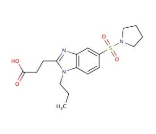 3-[1-propyl-5-(pyrrolidin-1-ylsulfonyl)-1H-benzimidazol-2-yl]propanoic acid - chemical structure image