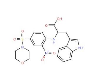 3-(1H-Indol-3-yl)-2-[4-(morpholine-4-sulfonyl)-2-nitro-phenylamino]-propionic acid - chemical structure image