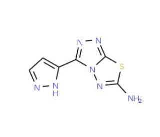 3-(1H-Pyrazol-5-yl)[1,2,4]triazolo[3,4-b][1,3,4]-thiadiazol-6-amine - chemical structure image