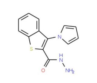 3-(1H-Pyrrol-1-yl)-1-benzothiophene-2-carbohydrazide (CAS 107363-01-9) - chemical structure image