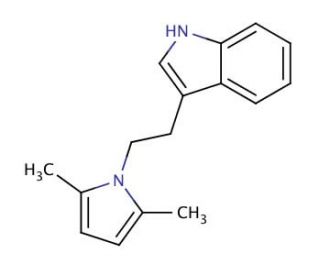 3-[2-(2,5-dimethyl-1H-pyrrol-1-yl)ethyl]-1H-indole (CAS 95399-28-3) - chemical structure image