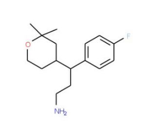 3-(2,2-Dimethyl-tetrahydro-pyran-4-yl)-3-(4-fluoro-phenyl)-propylamine - chemical structure image